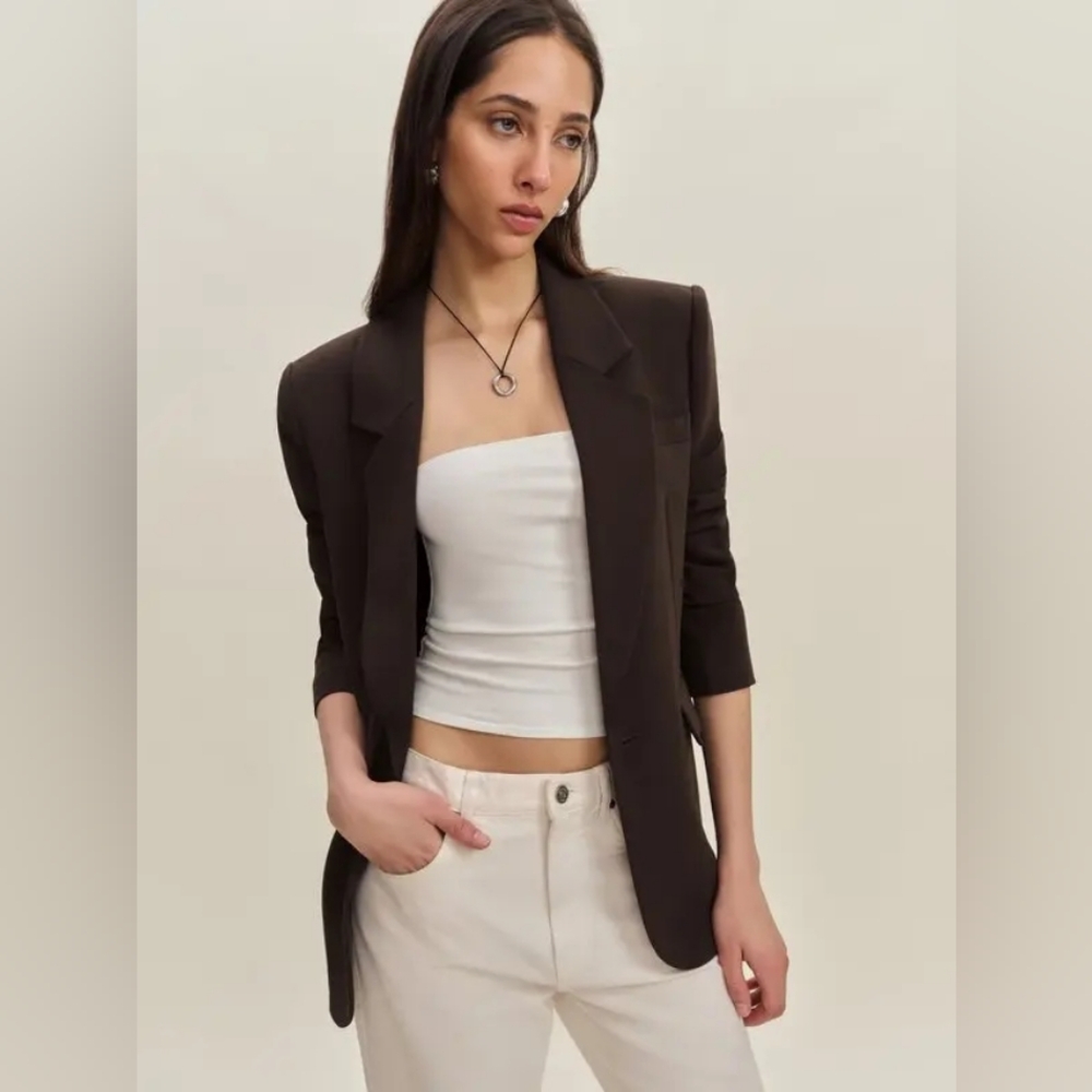NWT Reformation Parker Oversized Blazer Brown XS